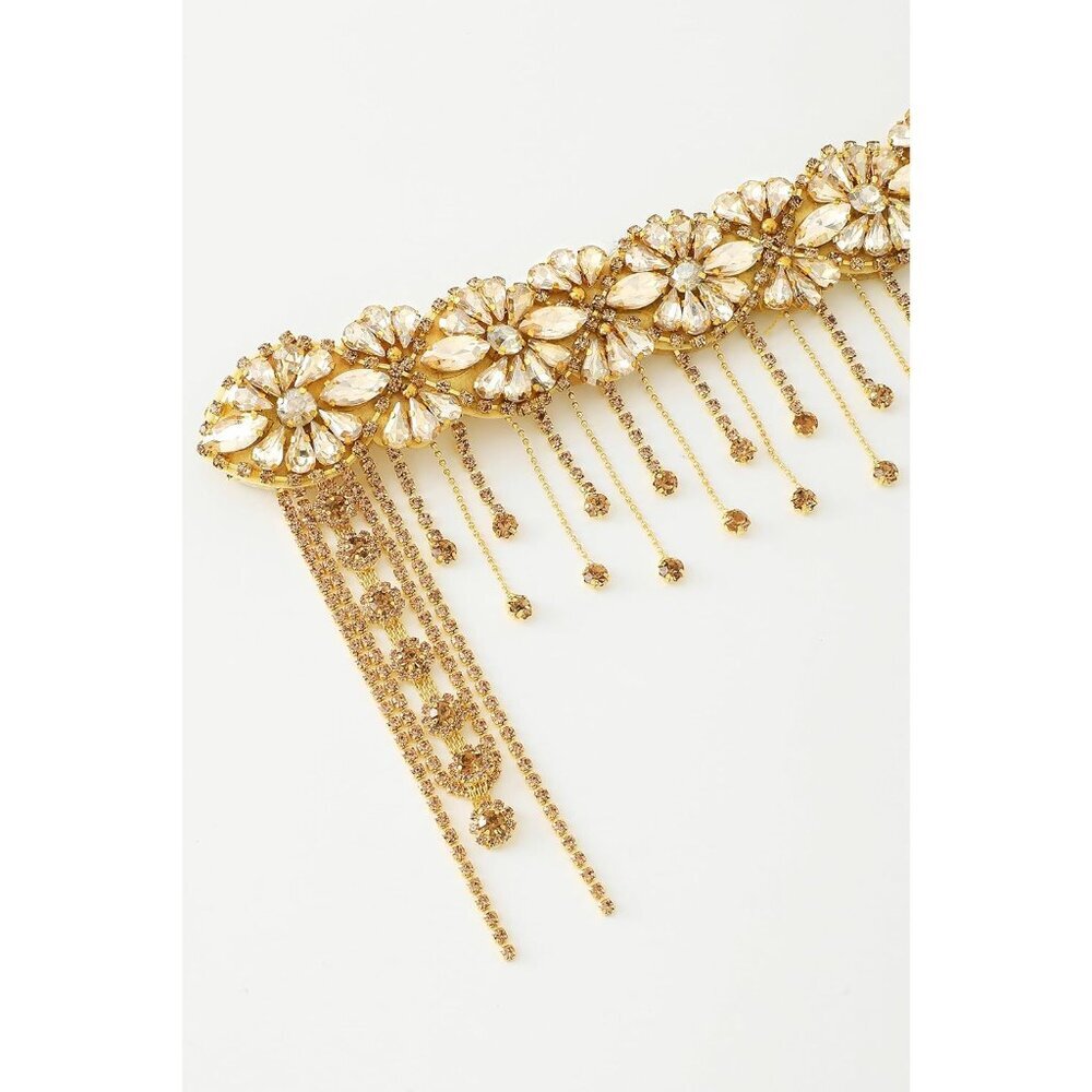 1920s Flapper Headpiece Rhinestone Bead Chain Vintage Hair Accessory - Picture 4 of 6